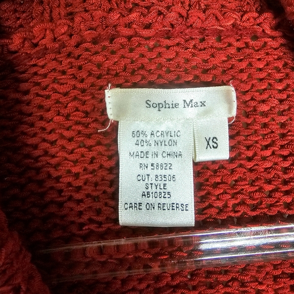 Red Cardigan Sweater - Picture 3 of 3